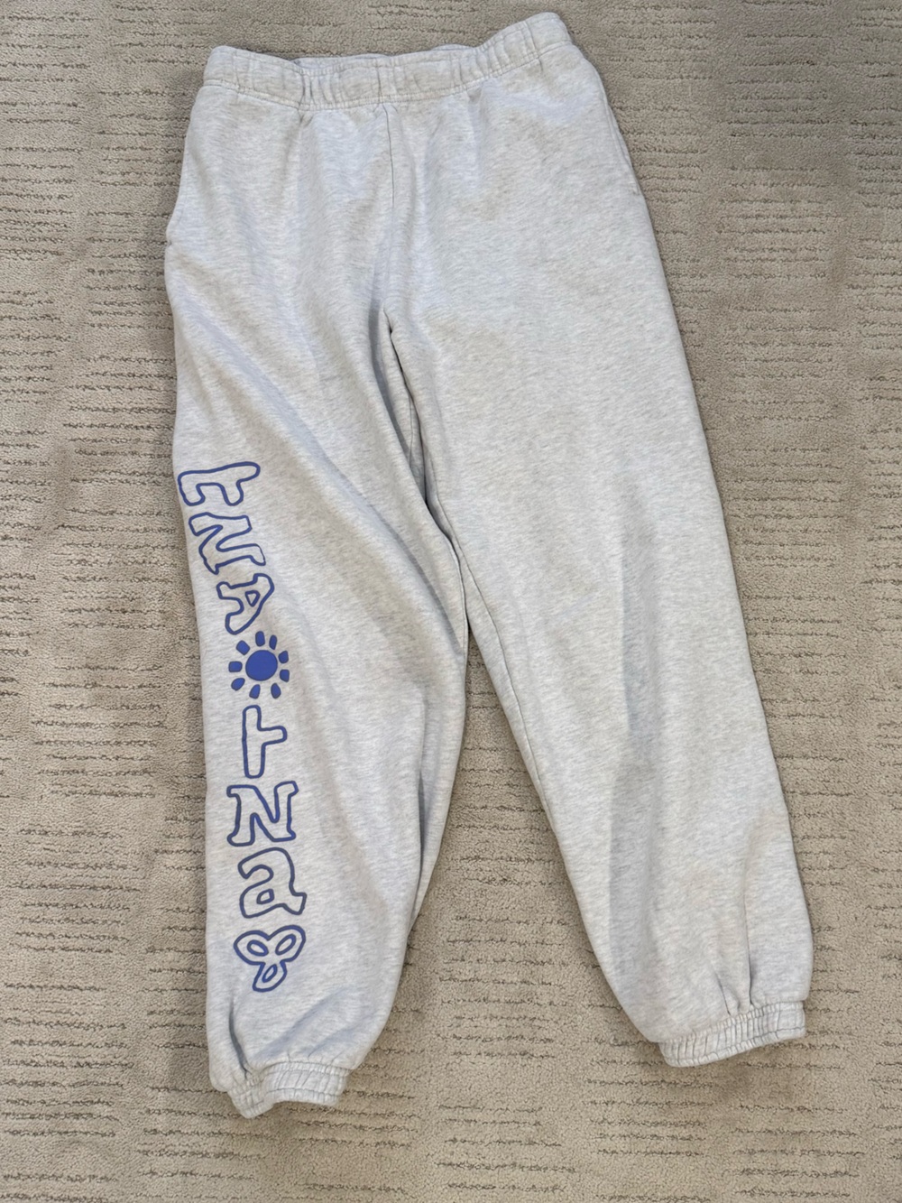 Aritzia Tna Cozy Fleece Mega Light Gray Track Joggers